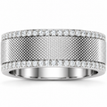 Men's 1/2 CTW Lab-Grown Diamond Accented Band – 689040 — 14K White Gold, front view