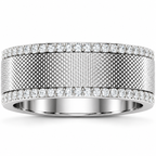 Men's 1/2 CTW Lab-Grown Diamond Accented Band – 689040 — 14K White Gold, front view