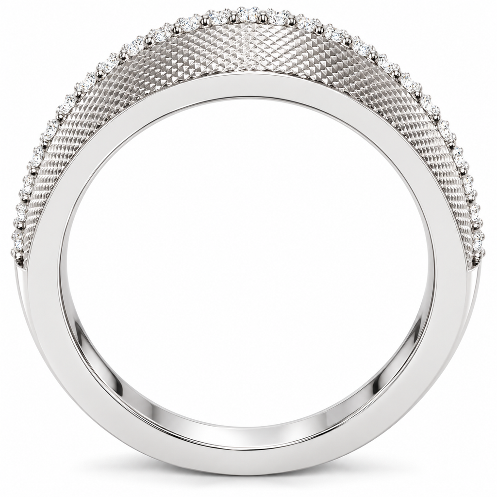 Men's 1/2 CTW Lab-Grown Diamond Accented Band – 689040 — 14K White Gold, profile view
