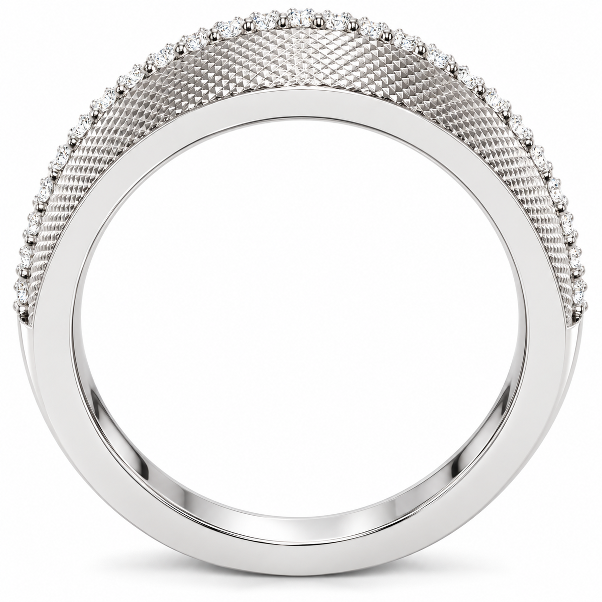 Men's 1/2 CTW Lab-Grown Diamond Accented Band – 689040 — 14K White Gold, profile view