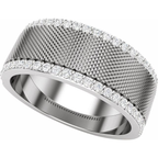 Men's 1/2 CTW Lab-Grown Diamond Accented Band – 689040 — 14K White Gold, side view