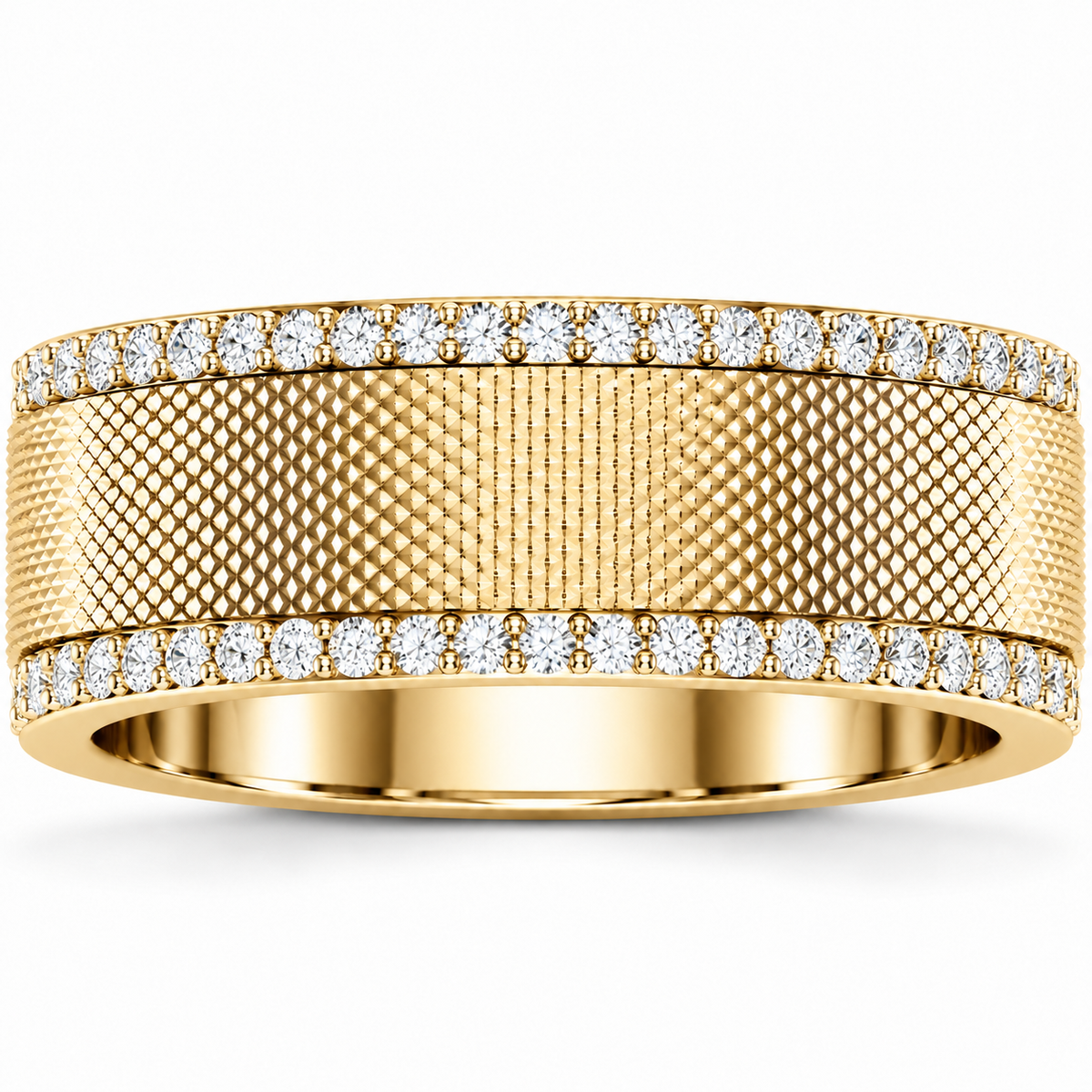 Men's 1/2 CTW Lab-Grown Diamond Accented Band – 689040 — 14K Yellow Gold, front view