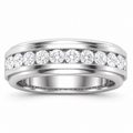 Men's 1/2 CTW Lab-Grown Diamond Accented Band – 688965 — 14K White Gold, front view