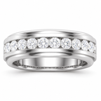 Men's 1/2 CTW Lab-Grown Diamond Accented Band – 688965 — 14K White Gold, front view