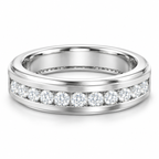 Men's 1/2 CTW Lab-Grown Diamond Accented Band – 688965 — 14K White Gold, side view