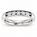 Men's 1/2 CTW Lab-Grown Diamond Five-Stone Band — 14K White Gold, front view