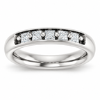 Men's 1/2 CTW Lab-Grown Diamond Five-Stone Band — 14K White Gold, front view