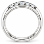 Men's 1/2 CTW Lab-Grown Diamond Five-Stone Band — 14K White Gold, profile view