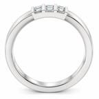 Men's 1/5 CTW Lab-Grown Diamond Three-Stone Band — 14K White Gold, profile view