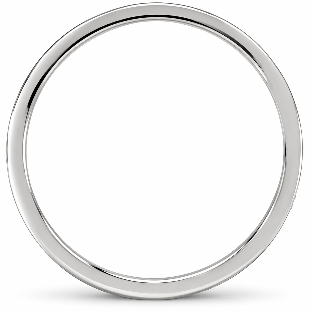 Men's 1/5 CTW Lab-Grown Diamond Accented Tread Pattern Band — 14K White Gold, profile view