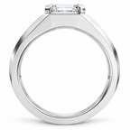 Men's 1 CTW Lab-Grown Diamond Beveled-Edge Solitaire Band — 14K White Gold, profile view