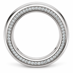 Men's 5/8 CTW Lab-Grown Diamond Accented Half Round Band — 14K White Gold, profile view