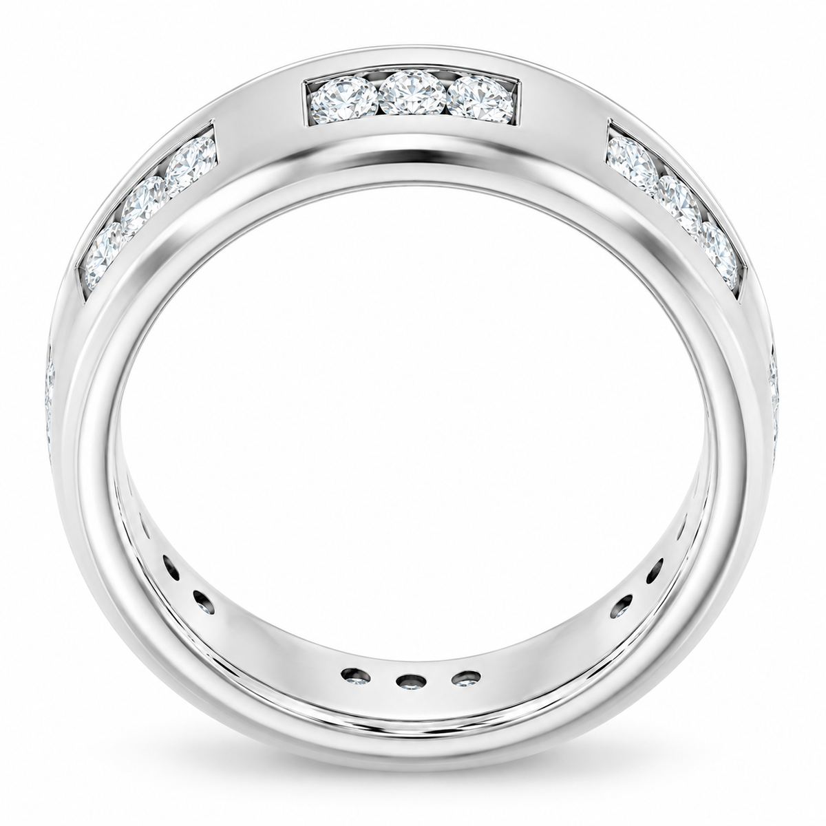 Men's 5/8 CTW Lab-Grown Diamond Accented Band – 126631 — 14K White Gold, profile view