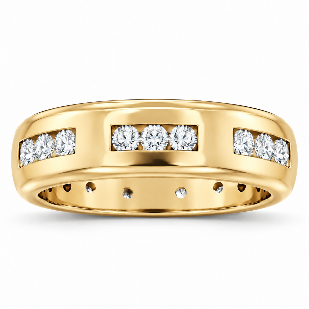 Men's 5/8 CTW Lab-Grown Diamond Accented Band – 126631 — 14K Yellow Gold, front view