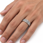 Men's 1/6 CTW Lab-Grown Diamond Accented Band – 689356 — 14K White Gold, on-hand photo