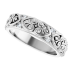Men's 1/6 CTW Lab-Grown Diamond Accented Band – 689356 — 14K White Gold, side view