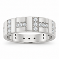 Men's 1/4 CTW Lab-Grown Diamond Eternity Band — 14K White Gold, front view