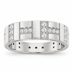 Men's 1/4 CTW Lab-Grown Diamond Eternity Band — 14K White Gold, front view