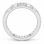 Men's 1/4 CTW Lab-Grown Diamond Eternity Band — 14K White Gold, profile view