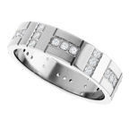 Men's 1/4 CTW Lab-Grown Diamond Eternity Band — 14K White Gold, side view