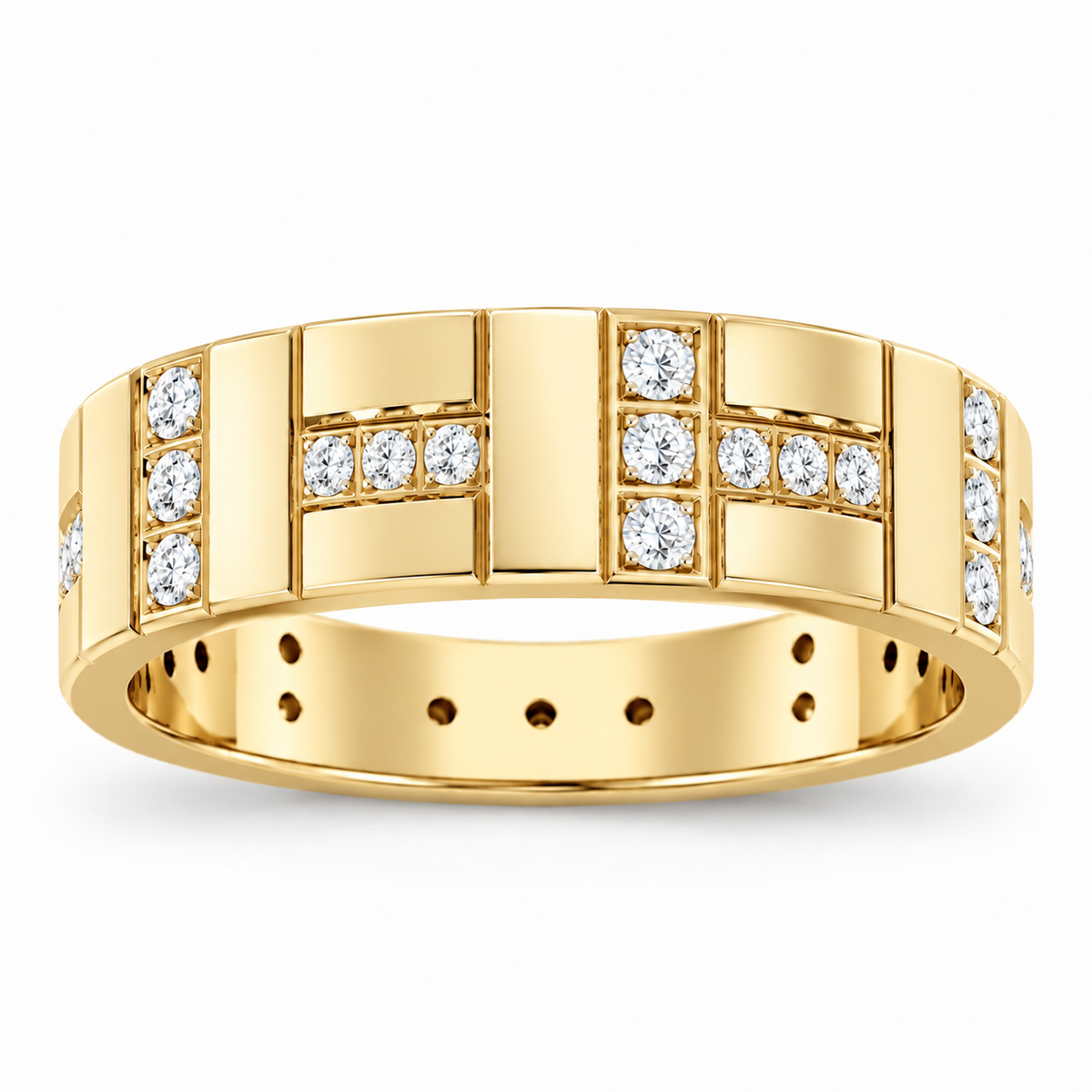 Men's 1/4 CTW Lab-Grown Diamond Eternity Band — 14K Yellow Gold, front view