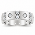 Men's 1/2 CTW Lab-Grown Diamond Accented Band – 126878 — 14K White Gold, front view