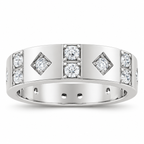 Men's 1/2 CTW Lab-Grown Diamond Accented Band – 126878 — 14K White Gold, front view