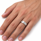 Men's 1/2 CTW Lab-Grown Diamond Accented Band – 126878 — 14K White Gold, on-hand photo