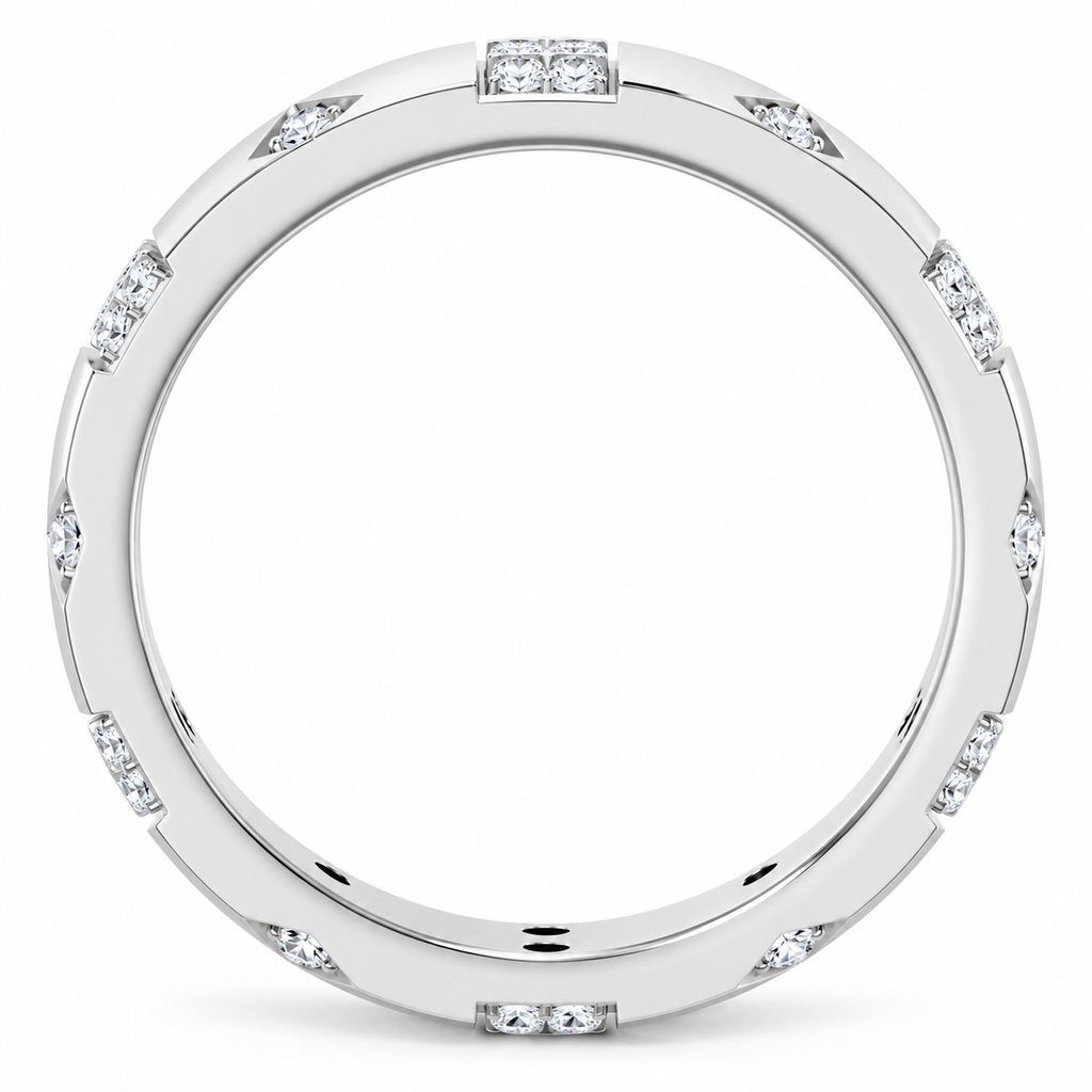 Men's 1/2 CTW Lab-Grown Diamond Accented Band – 126878 — 14K White Gold, profile view