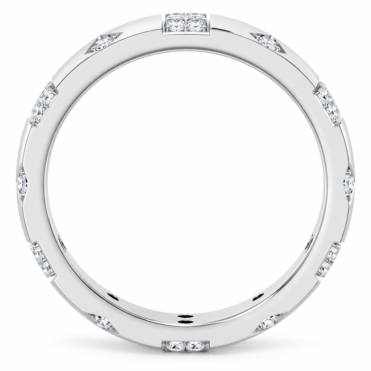 Men's 1/2 CTW Lab-Grown Diamond Accented Band – 126878 — 14K White Gold, profile view