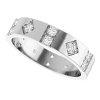 Men's 1/2 CTW Lab-Grown Diamond Accented Band – 126878 — 14K White Gold, side view