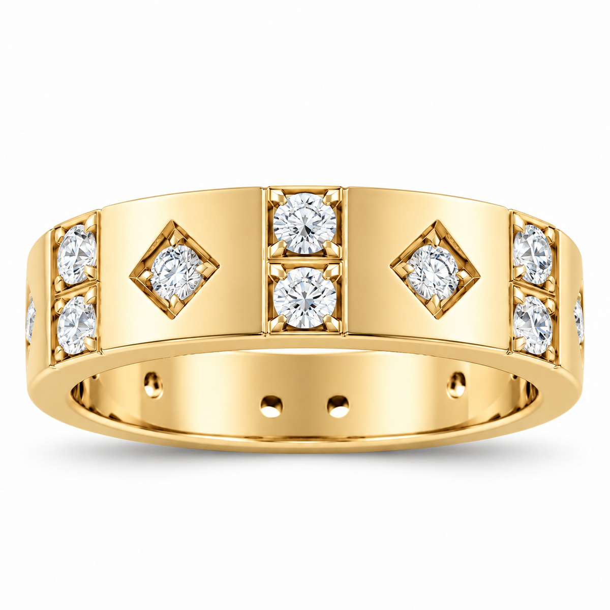 Men's 1/2 CTW Lab-Grown Diamond Accented Band – 126878 — 14K Yellow Gold, front view