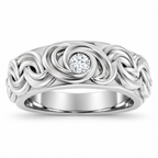 Men's 1/8 CT Lab-Grown Diamond Accented Band – 689347 — 14K White Gold, front view