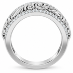 Men's 3/8 CTW Lab-Grown Diamond Accented Band – 689345 — 14K White Gold, profile view