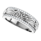 Men's 3/8 CTW Lab-Grown Diamond Accented Band – 689345 — 14K White Gold, side view
