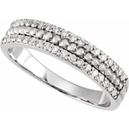 Men's 1/3 CTW Lab-Grown Diamond Beaded Anniversary Band — 14K White Gold, side view
