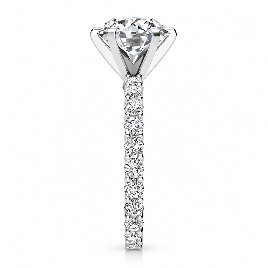 Meredith Lab Grown Diamond Ring — white gold — end view