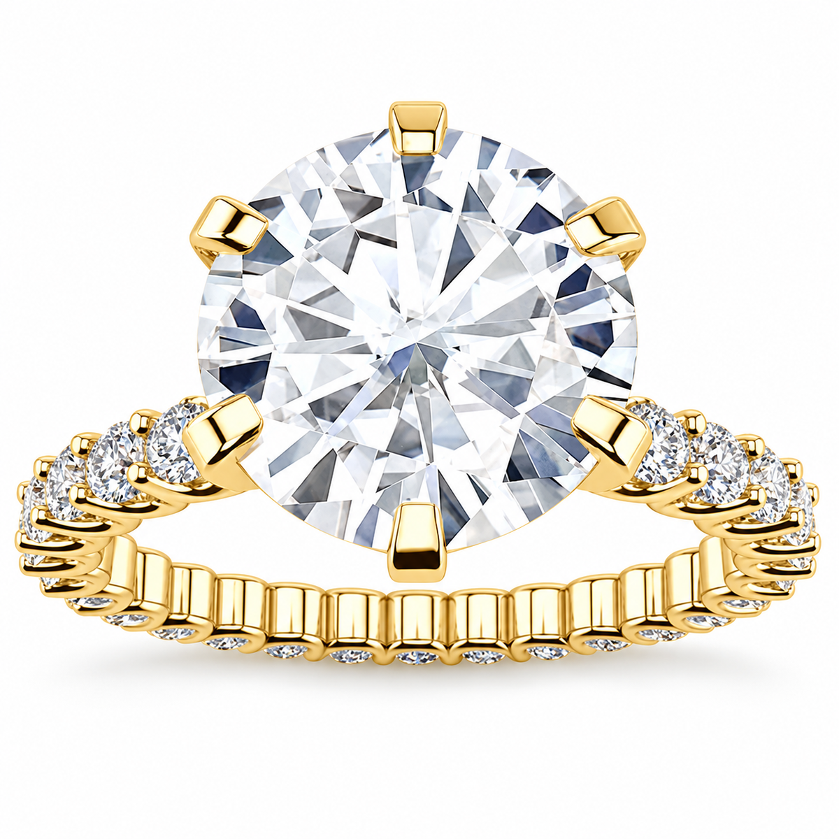 Meredith Lab Grown Diamond Ring — yellow gold — front view