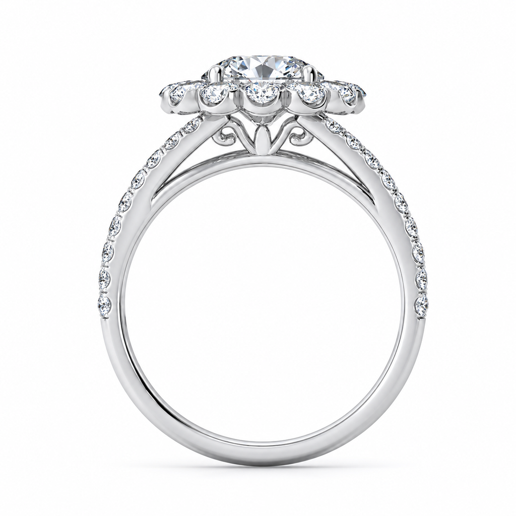 Milana Lab Grown Diamond Ring — white gold — side profile