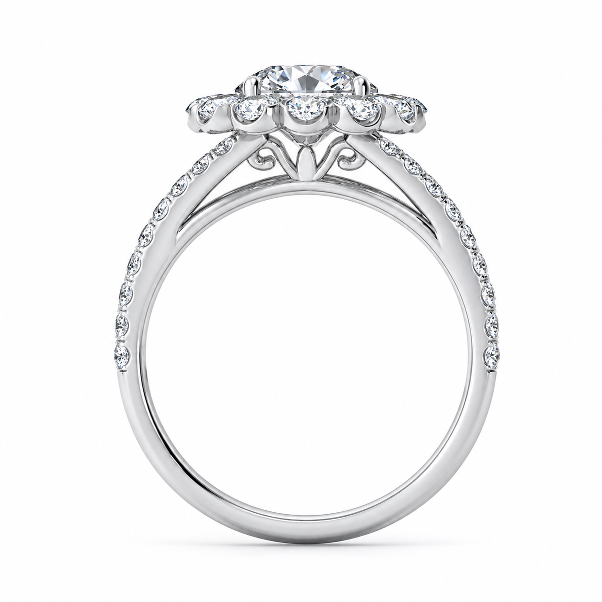 Milana Lab Grown Diamond Ring — white gold — side profile