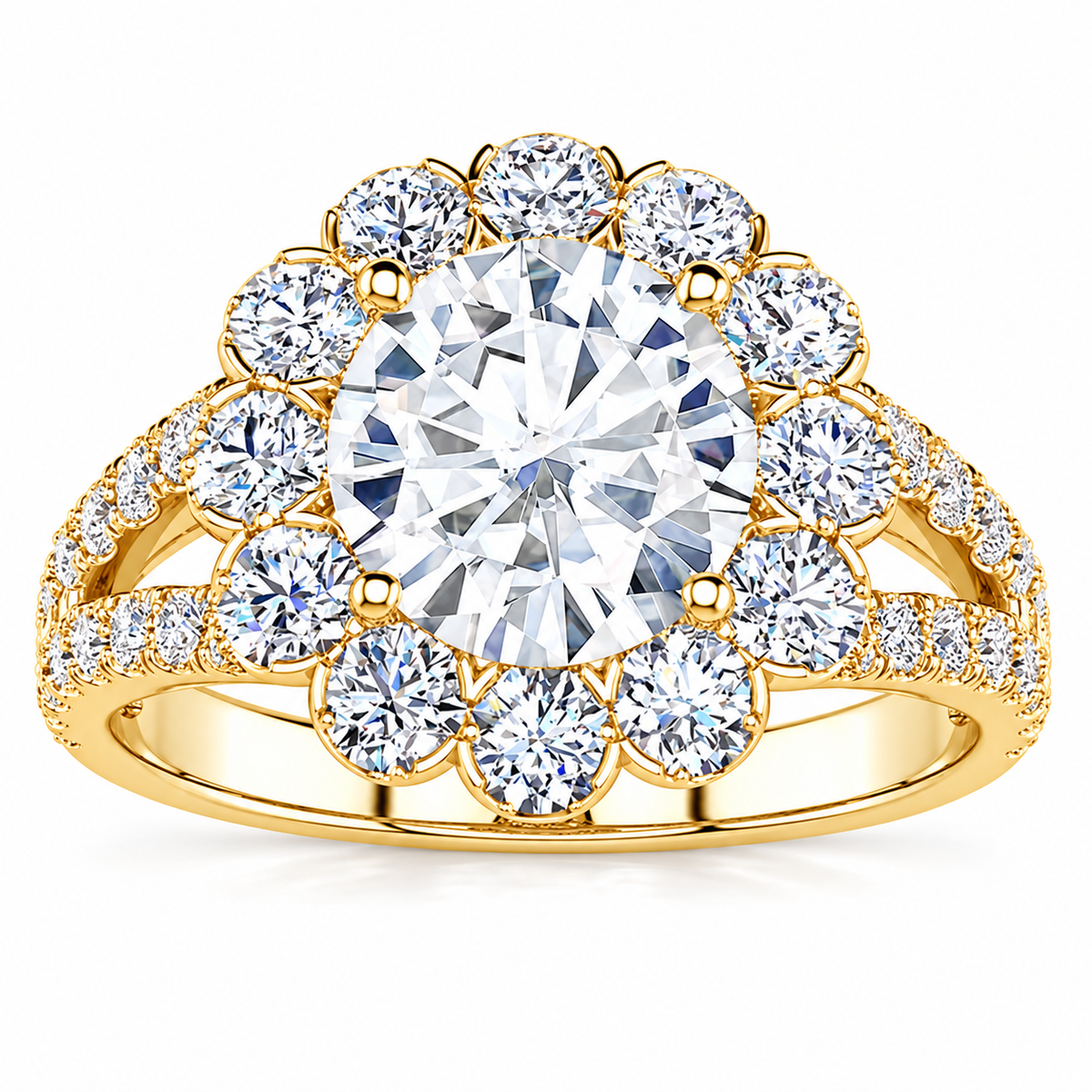 Milana Lab Grown Diamond Ring — yellow gold — front view