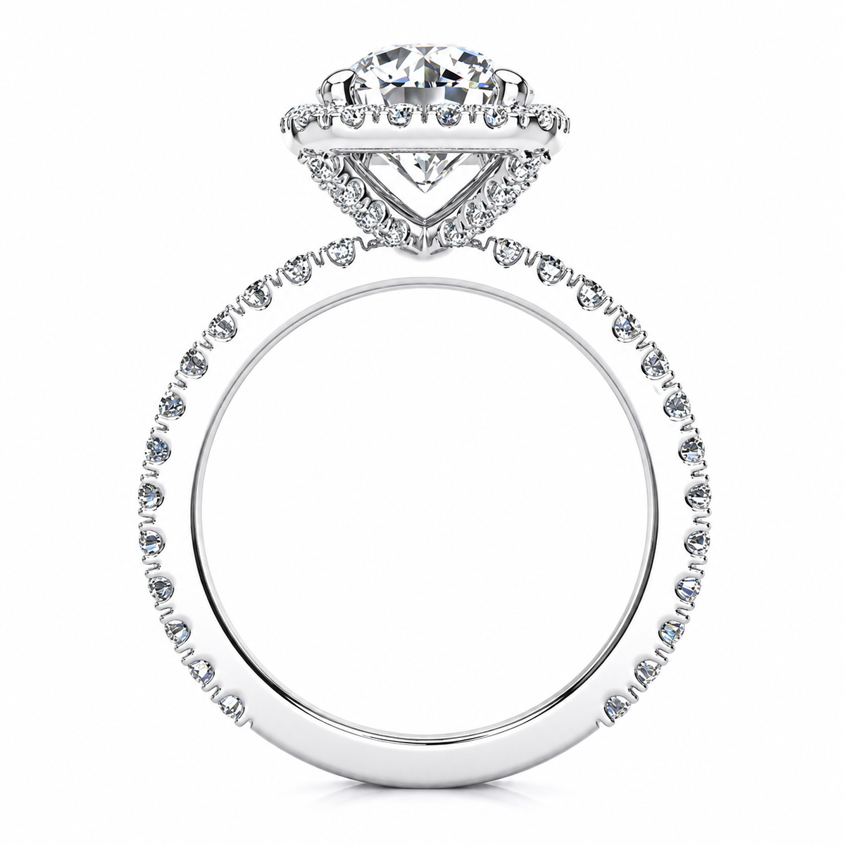 Miriam Lab Grown Diamond Ring — white gold — side profile
