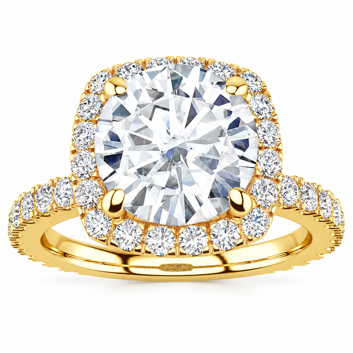Miriam Lab Grown Diamond Ring — yellow gold — front view