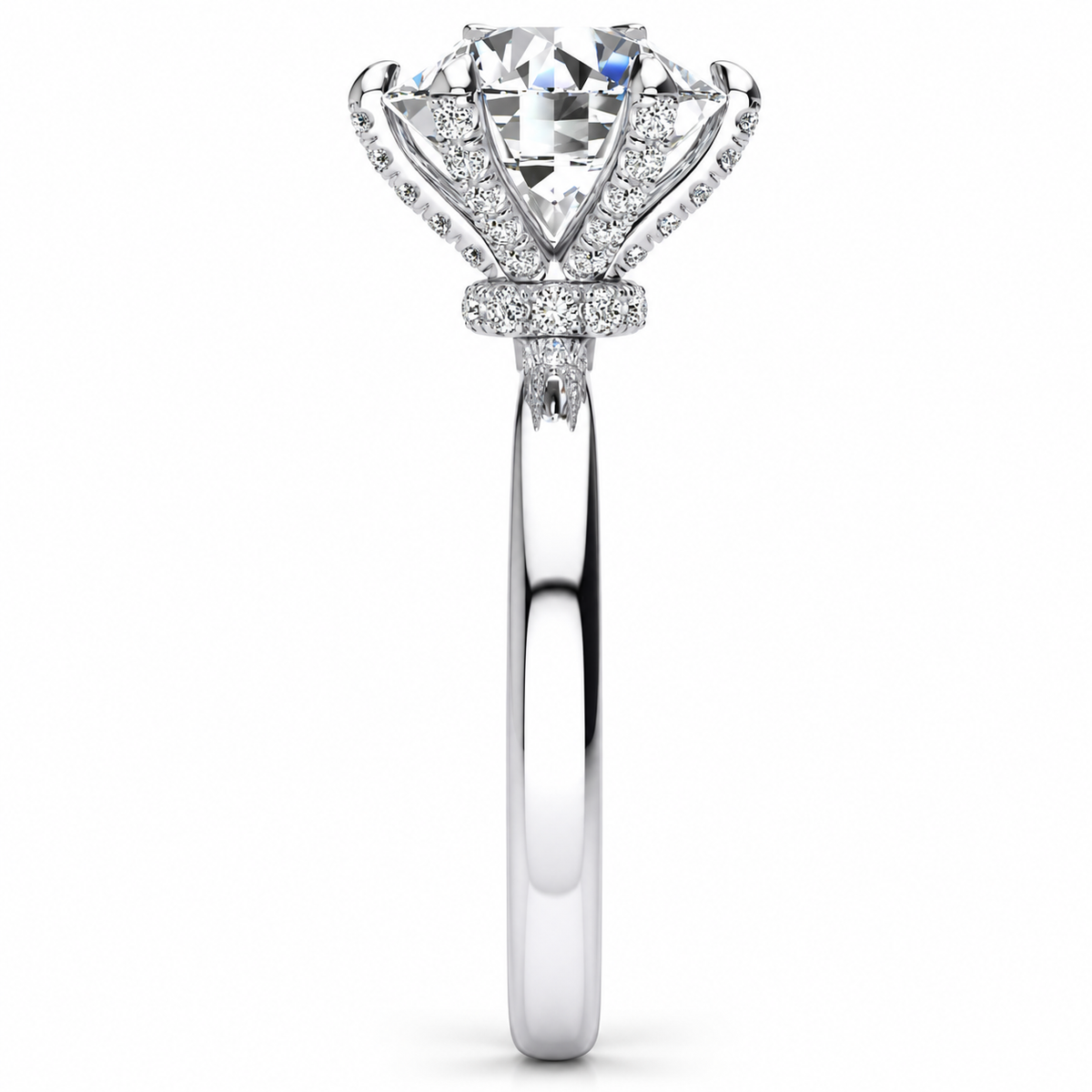 Molly Lab Grown Diamond Ring — white gold — end view