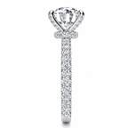 Monica engagement ring — white gold — end view