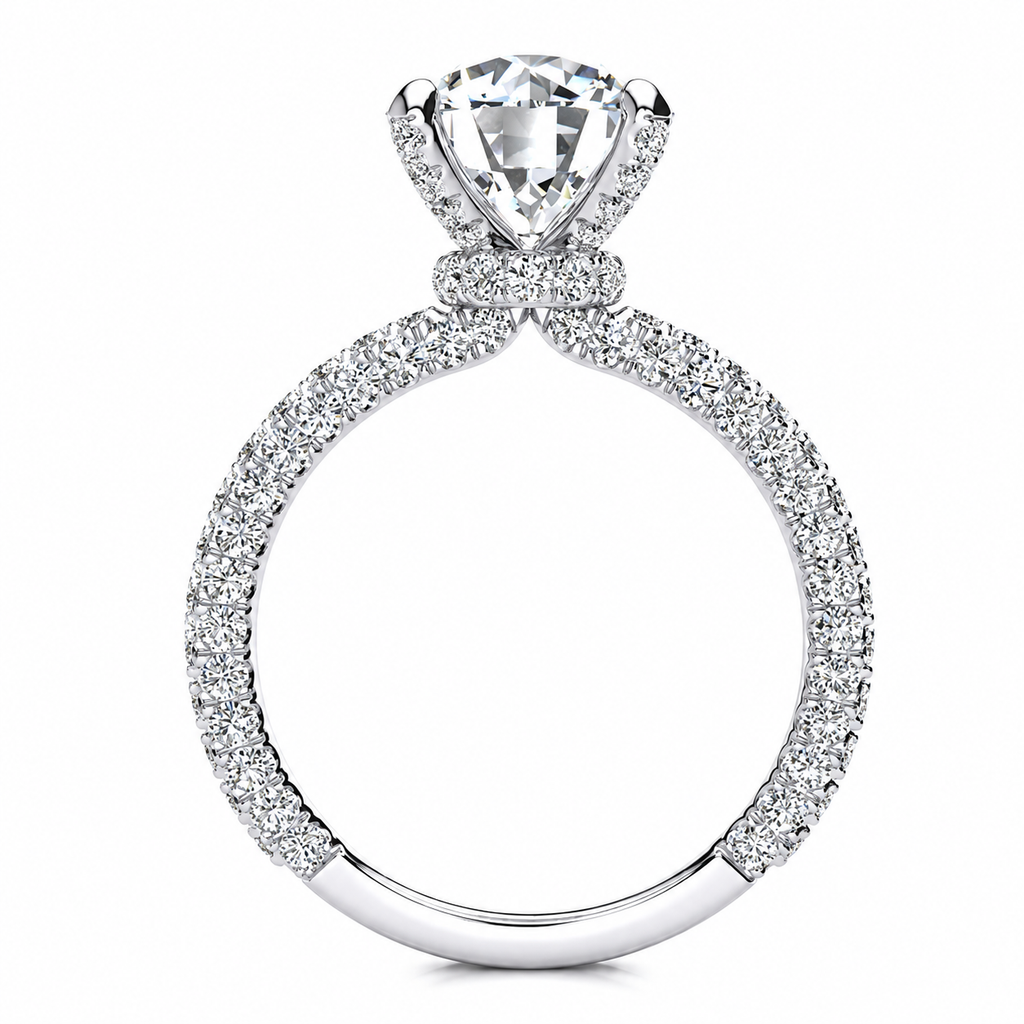 Monica engagement ring — white gold — side view