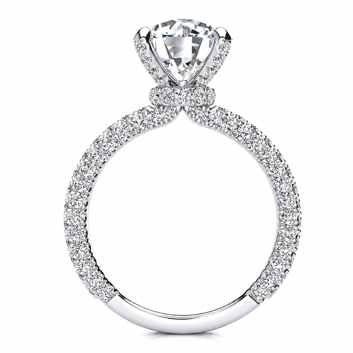 Monica engagement ring — white gold — side view