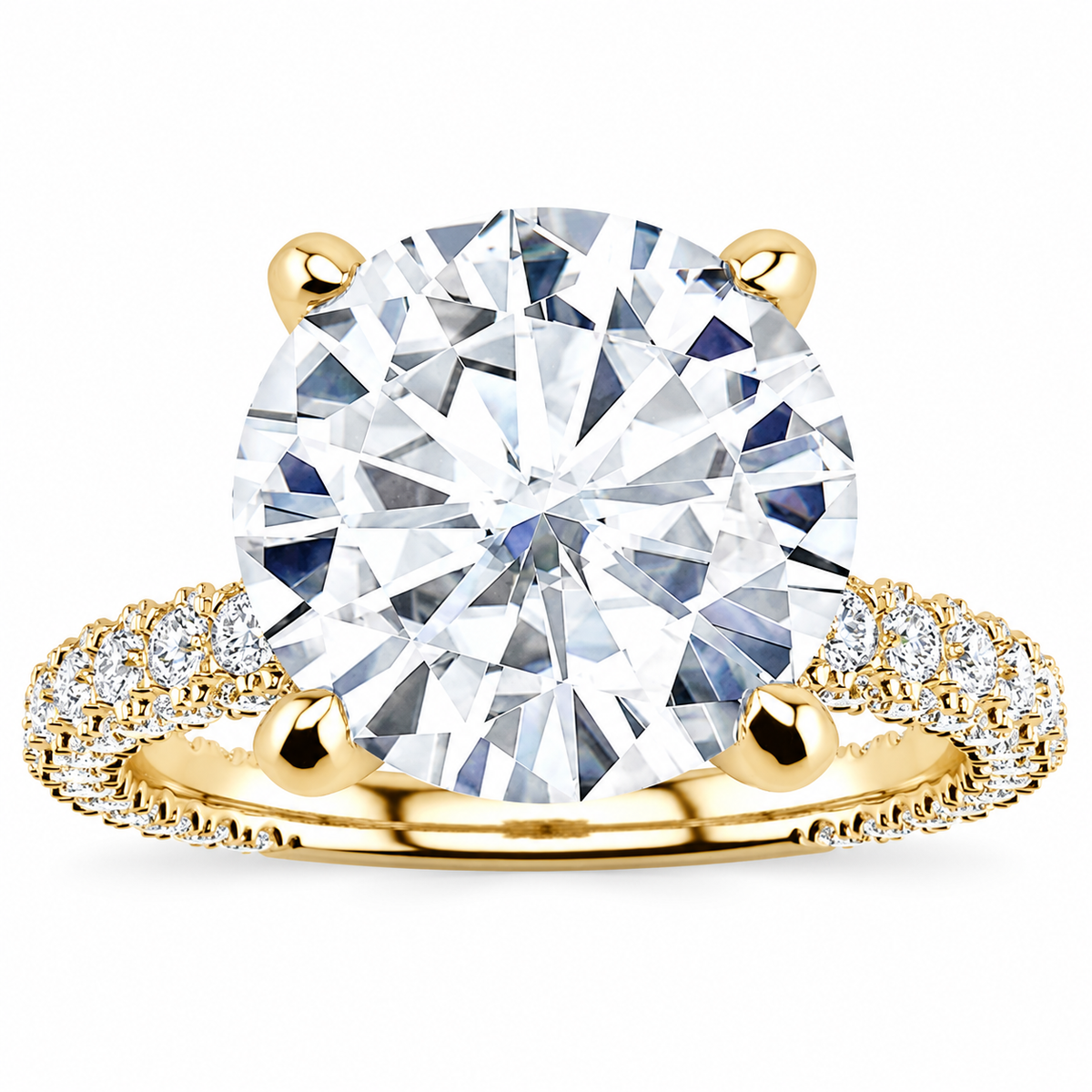 Monica engagement ring — yellow gold — front view