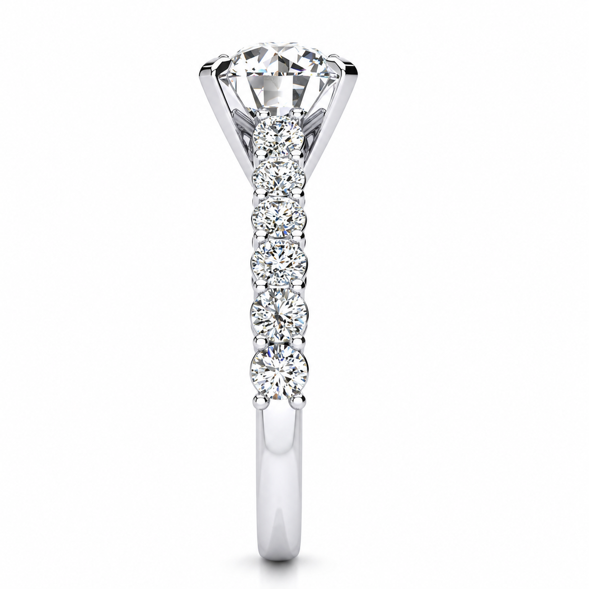 Nancy Lab Grown Diamond Ring — white gold — end view