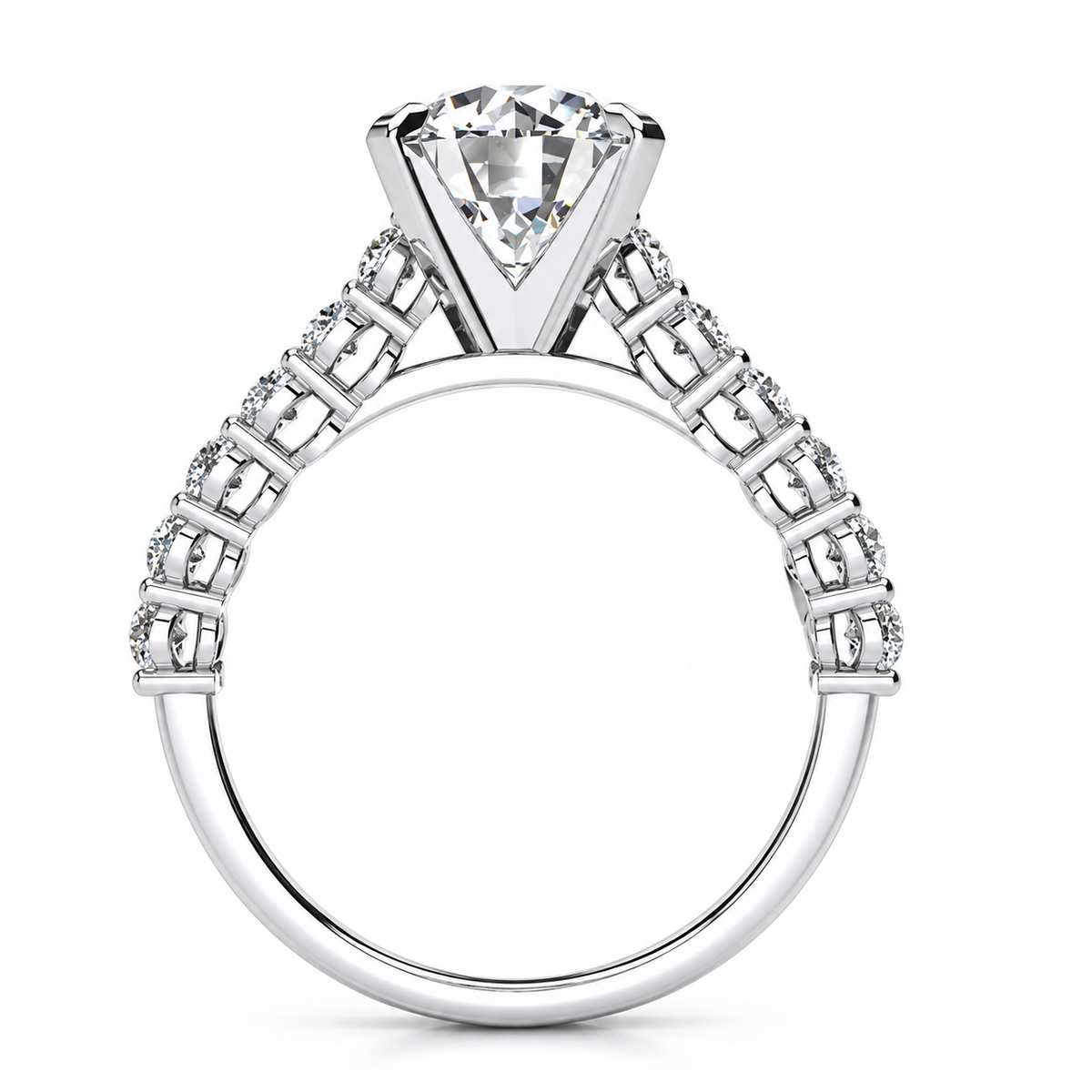 Nancy Lab Grown Diamond Ring — white gold — side profile
